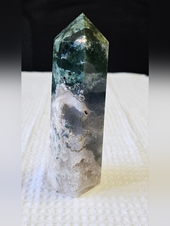 Other - New Moss Agate/Quartz Point Tower - Natural Crystal
